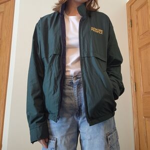 Green Jacket with Embroidered Logo